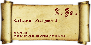 Kalaper Zsigmond névjegykártya